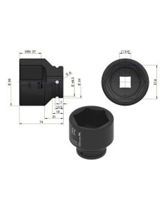 Löökpadrun 57mm 3/4" DIN 3129