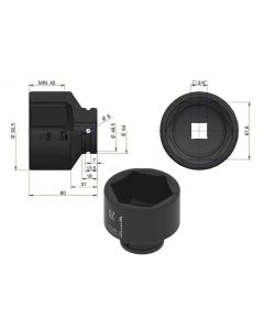 Löökpadrun 67mm 3/4" DIN 3129