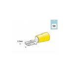 Juhtmeots lapik pistik 6,3x0,8mm kollane 50tk